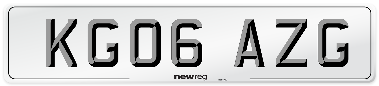 KG06 AZG Number Plate from New Reg